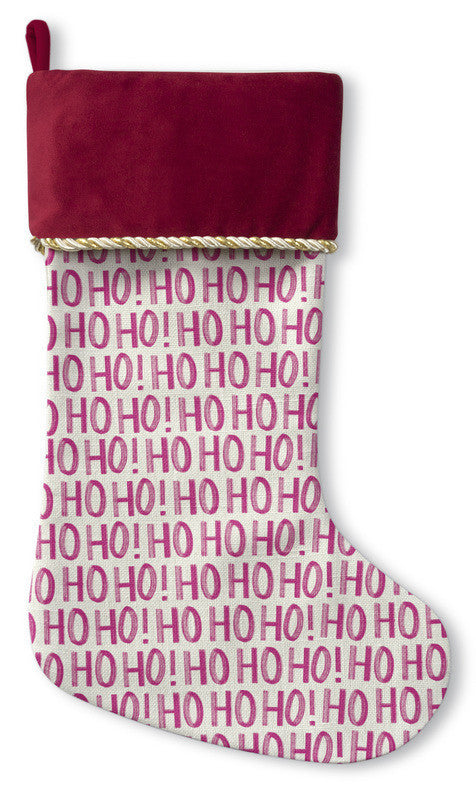 Christmas Stocking with gold cord - RED