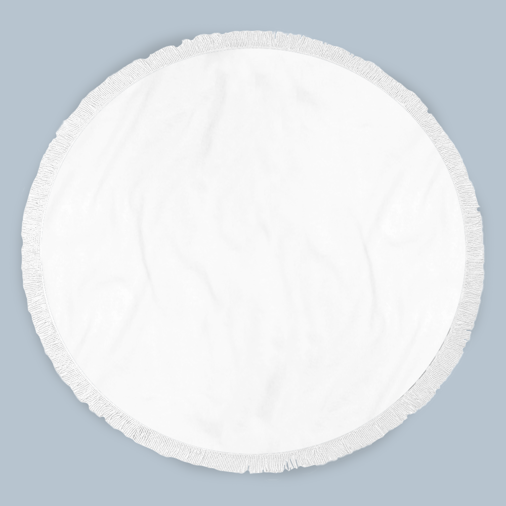 60" Round Beach Towel with White Fringe Tassel
