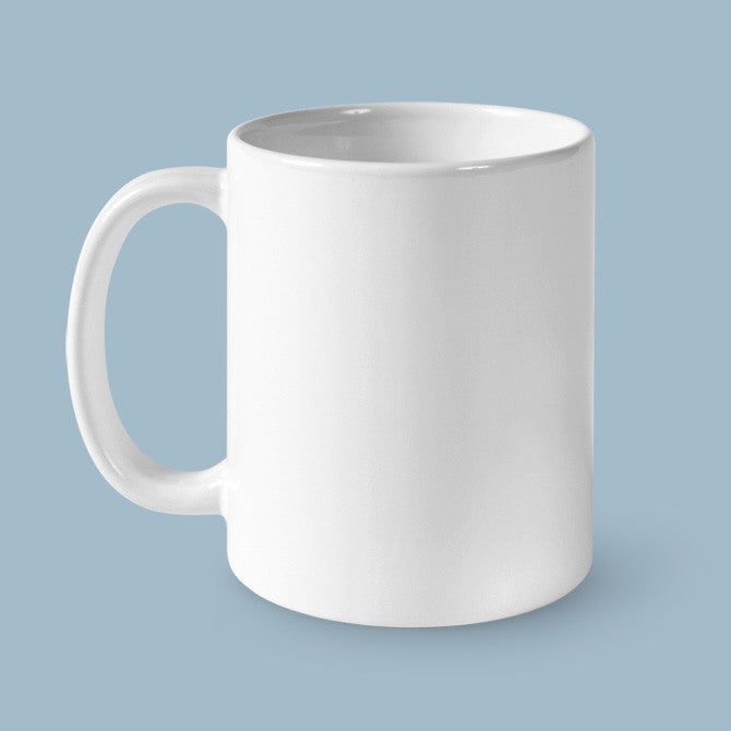 15oz. Large Ceramic Coffee Mug - White durable heayweight design. Sublimated print.
