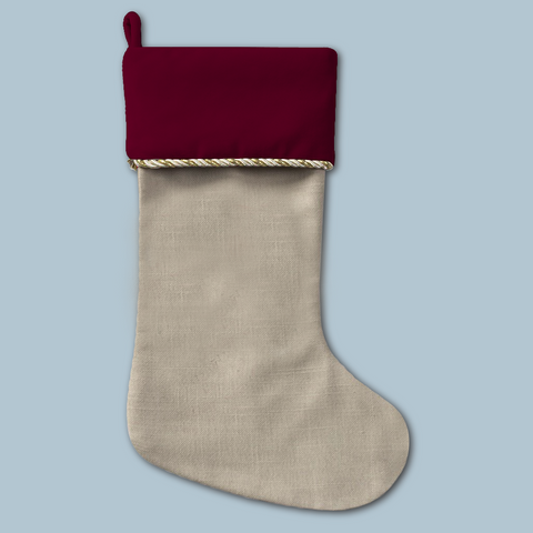 Christmas Stocking with gold cord - RED
